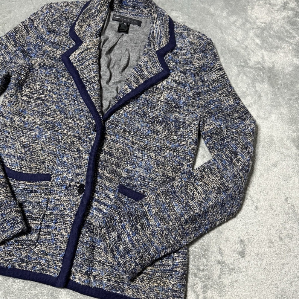 Marc By Marc Jacobs Blue Suze Slub Blazer Jacket Speckled Womens Size‎ XS